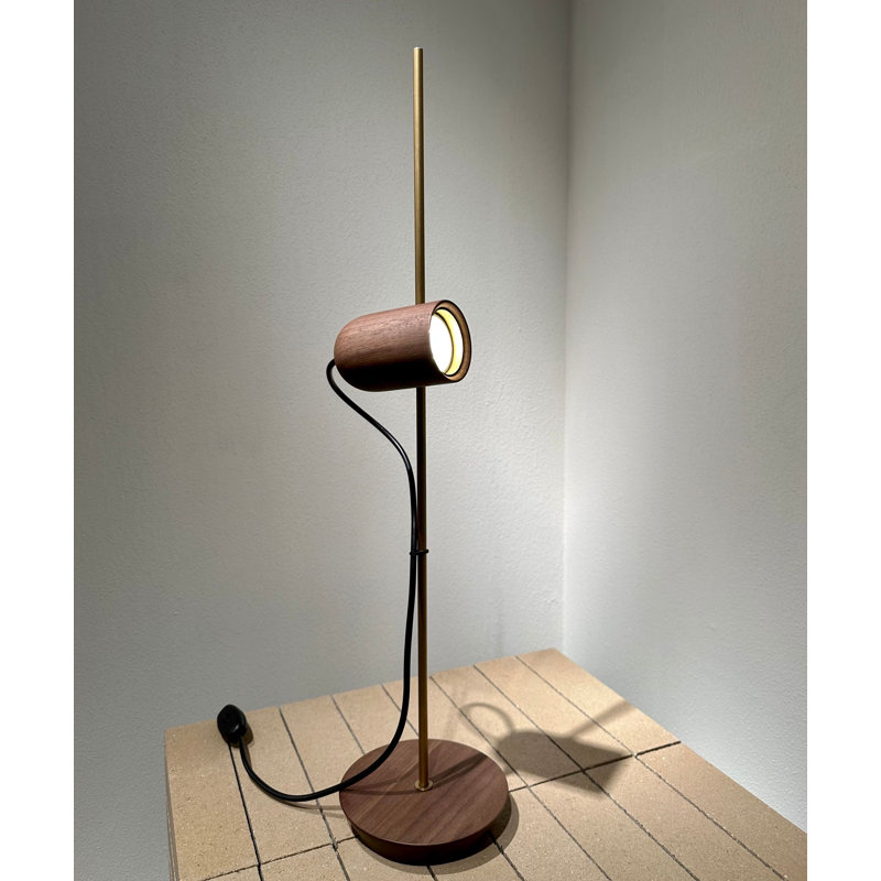 Onfa Table Lamp, Brass/Walnut, Walnut