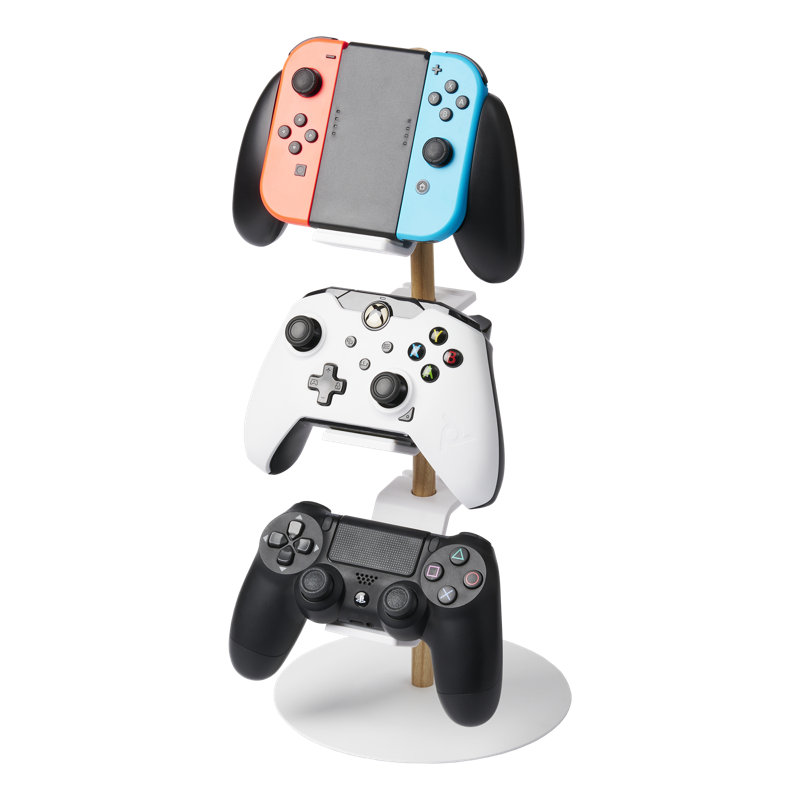 Yamazaki Home Controller Stand, Steel And Wood, Adjustable, White
