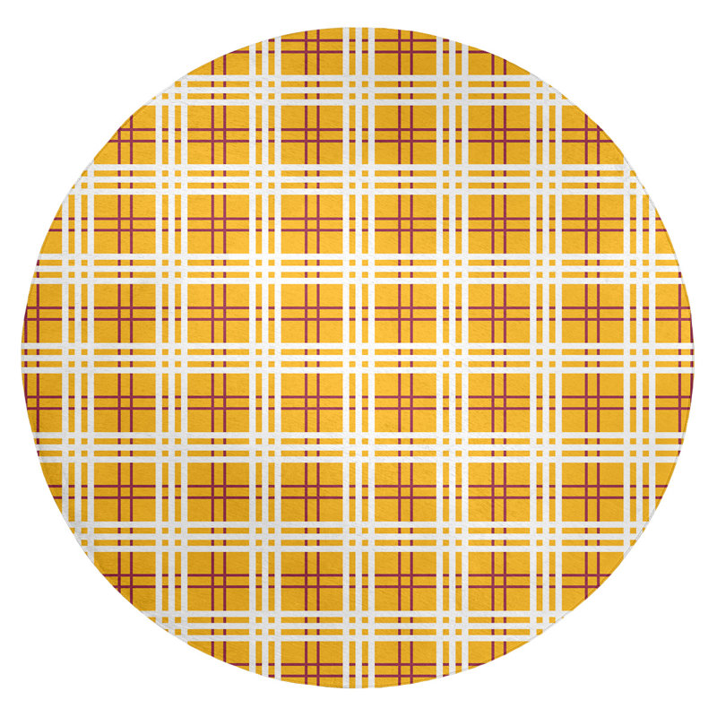 Plaid Indoor Rug, Round 5'