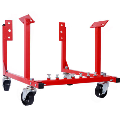 Engine Cradle With Wheels Chevy Small Block And Big Block ,Powder Coat 3In Heavy Duty Steel Construction Wheels 1000 LBS Capacity  Storage Hardware Included Easy Assembly