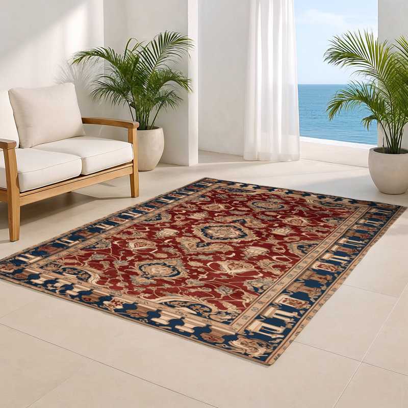 French Black Indoor and Outdoor Area Rug, Rectangle 2' x 3'