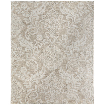 Tapis taupe / ivoire en laine touffeté à la main Armando