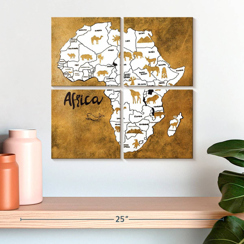 Carte d'Afrique Aliaz, H 18 po x l 18 po