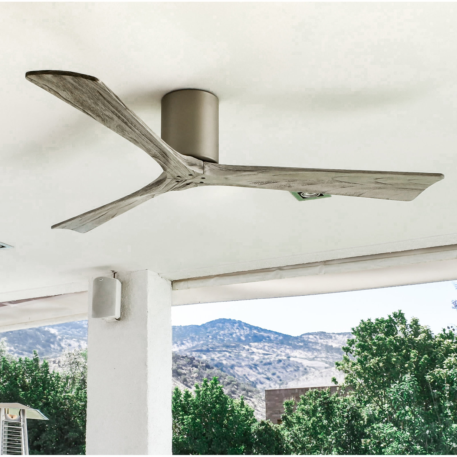 Olivier Ceiling Fan, Brushed Nickel, Barn Wood Tone, 60"