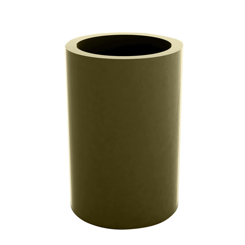 Cilindro Resin Pot Planter, White, 11" H x 5.5" W x 5.5" D
