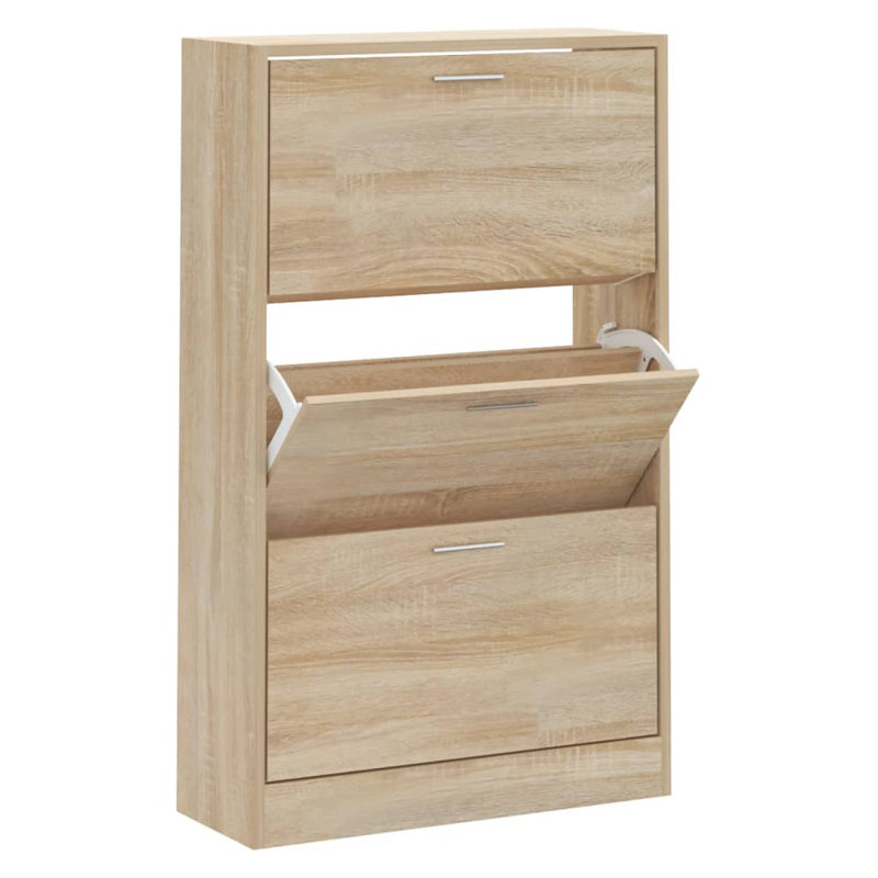 9 Pair Flip Down Shoe Storage, Oak