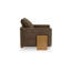 Fauteuil Tinz, siège et dossier réversible en polyester brun chocolat