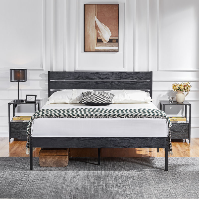 Ensemble de chambre avec lit plateforme 3 pièces Kempst, Grand