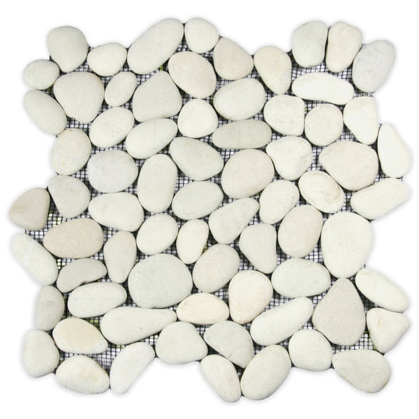 Rio White Random Sized Natural Stone Mosaic Tile – 12" x 12" Mesh Backed Waterproof - 1 sq. ft.
