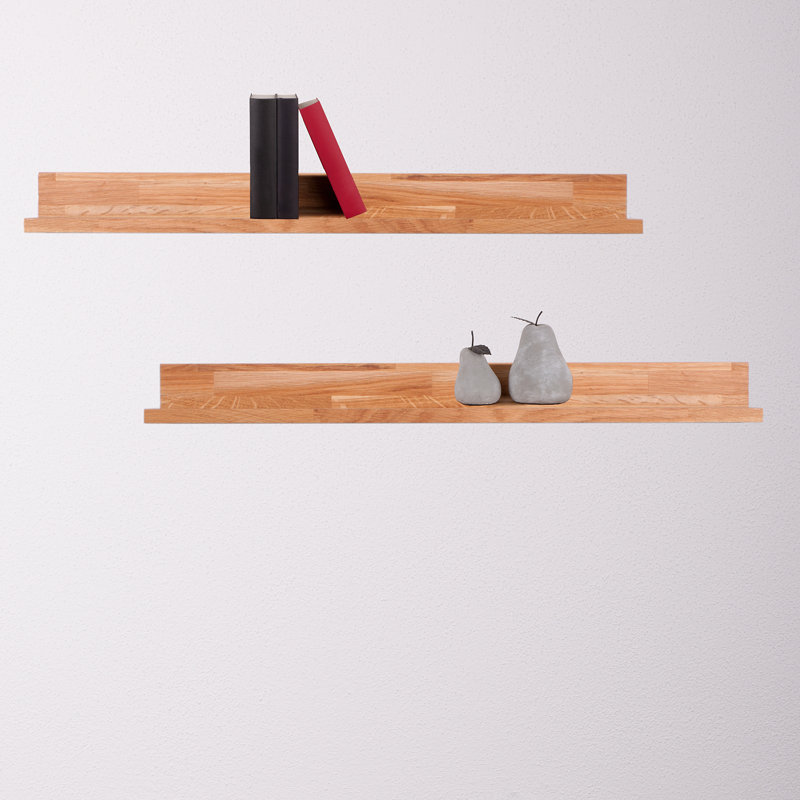 Liverman Rechteckig Massivholz Schweberegal, 8cm H x 80cm W x 20cm D.