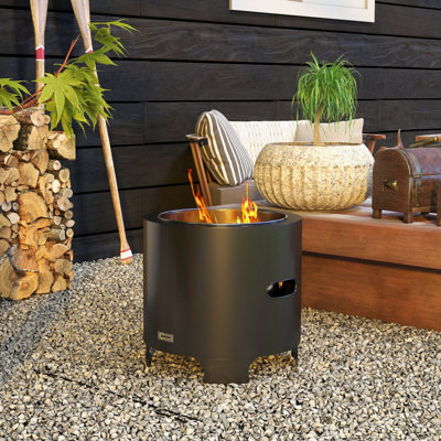 Round Metal Wood Burning Smokeless Fire Pit