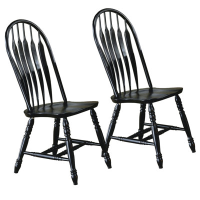 Azizi Solid Wood Windsor Back Side Chair by One Allium Way