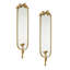 Ensemble de 2 miroirs d'appoint muraux verticaux et or 6 x 4,5 x 28 po, miroir mural en verre avec porte-bougie en fer