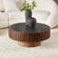 Table basse ronde en fritté et en bois manufacturé 35,43 po-1449970185-1449970186