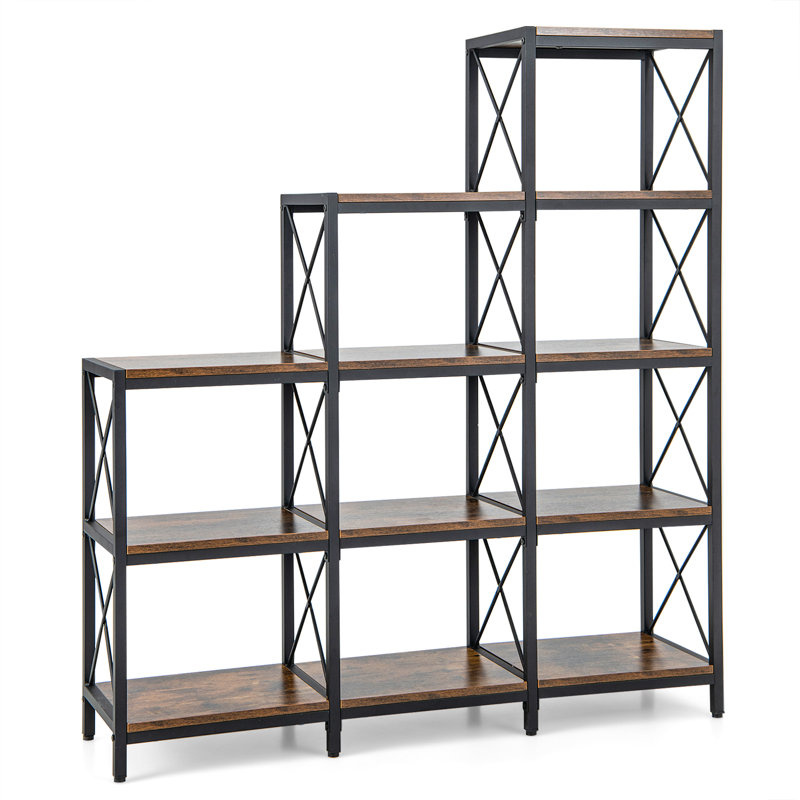 130cm H x 115cm W Metal Step Bookcase