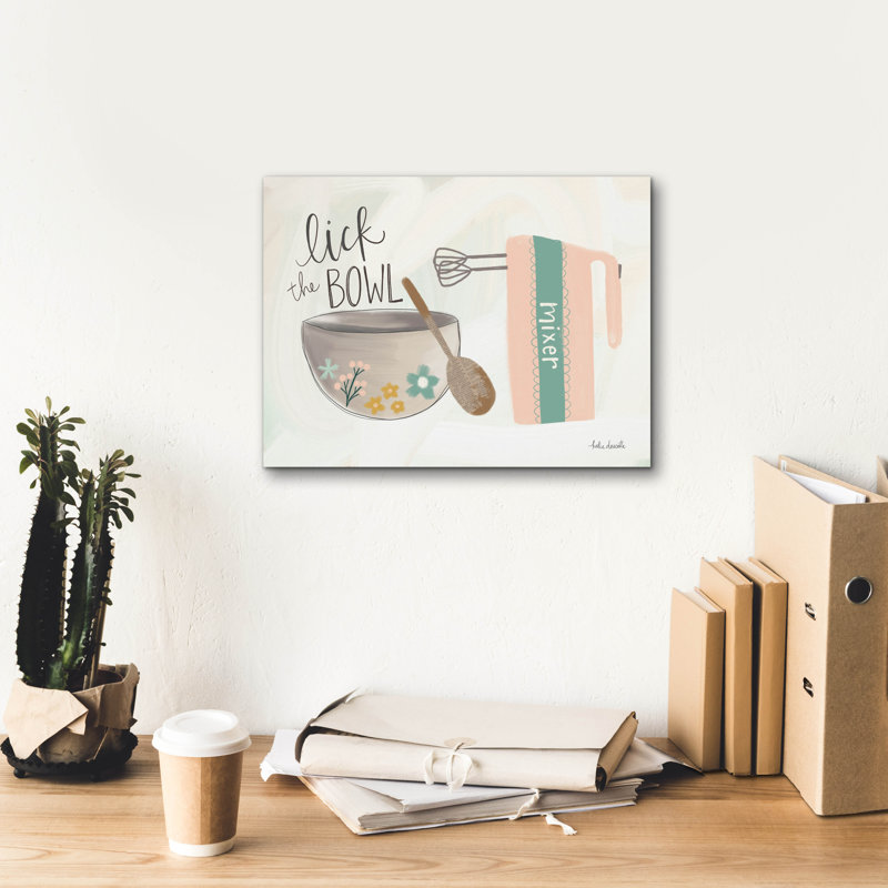  «Lick The Bowl» par Katie Doucette, art mural sur toile, 16 po x 12 po, H 12 po x l 16 po