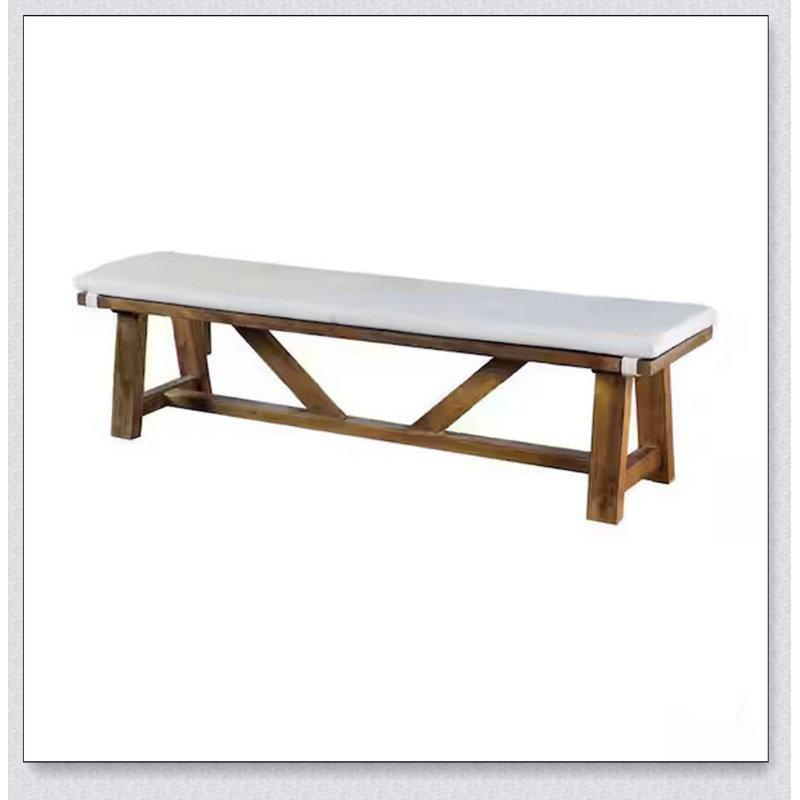Banc de rembourrage moderne avec coussin, base à tréteaux de style rustique, sièges confortables et élégants pour la décoration intérieure