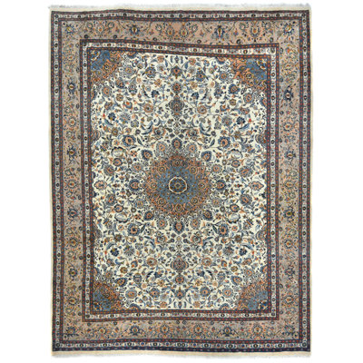 One-of-a-Kind Cream Traditional 10X13 Oriental Area Rug