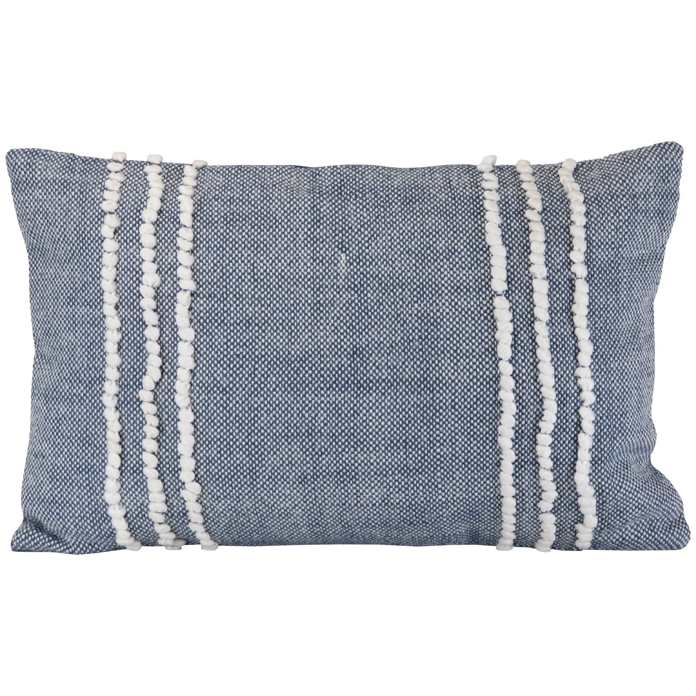 18 Recycled Polyester, Blue And Ivory Pattern Pillow with