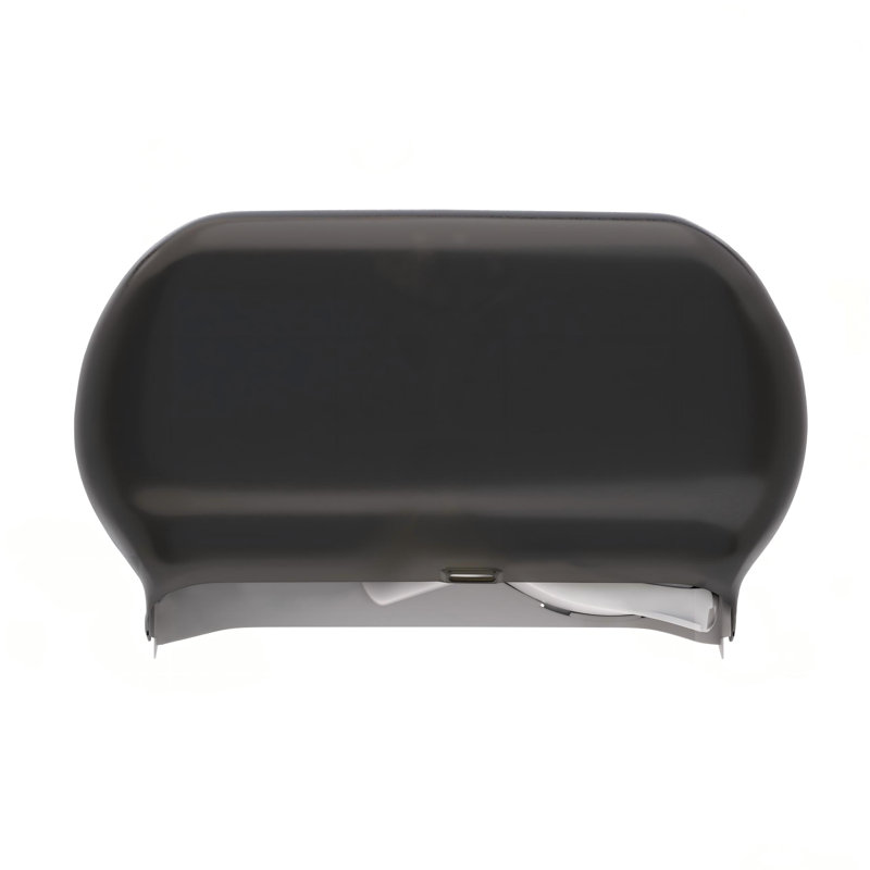 Distributeur de papier de toilette double jumbo, couleur fumée T22, avec indicateur de remplissage.