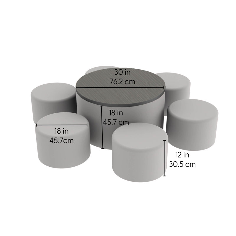 Ensemble de repose-pieds rond de 30 po avec siège rond de 12 po Pro Series Pro Series, Bleu sarcelle / érable