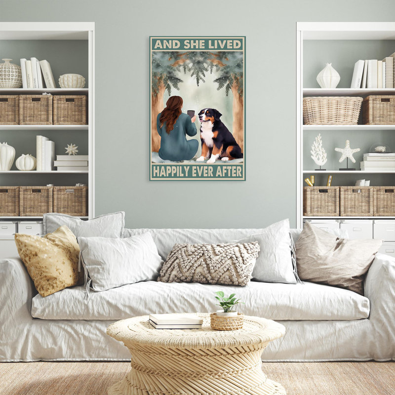 Ineda Ineda Bouvier bernois et elle a vécu heureux, H 36 po x l 24 po x P 1,25 po