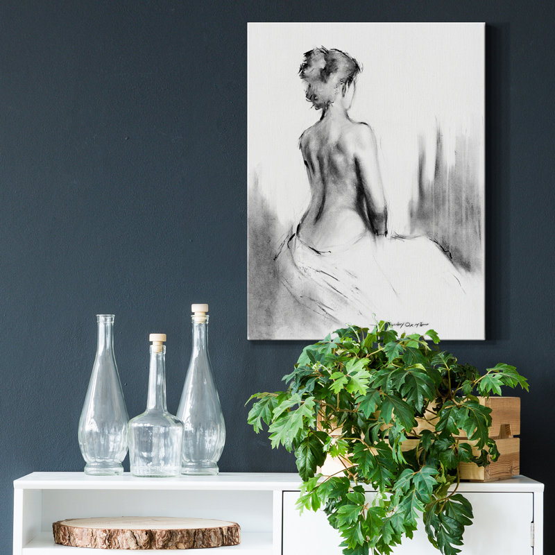 «Soft Silhouette I» par E. Anthony Orme - reproduction de dessin sur toile tendue, H 32 po x l 24 po x P 1 po