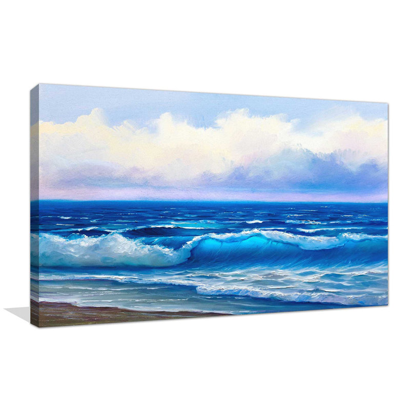 " Painted Blue Waves ", 18" H x 30" W x 1" D