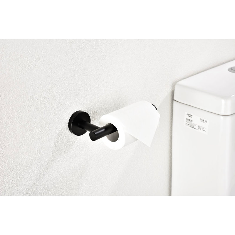Porte-papier hygiénique pour salle de bain 2 - Distributeur de papier hygiénique mural en acier inoxydable noir mat Sus304