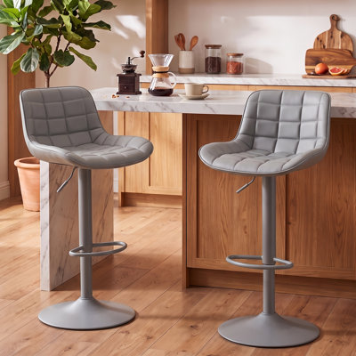 Zager Swivel Upholstered Adjustable Height Bar Stools