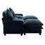 Canapé modulaire 111 po bleu avec coussin double, rangement et deux repose-pieds amovibles American Design-56665226