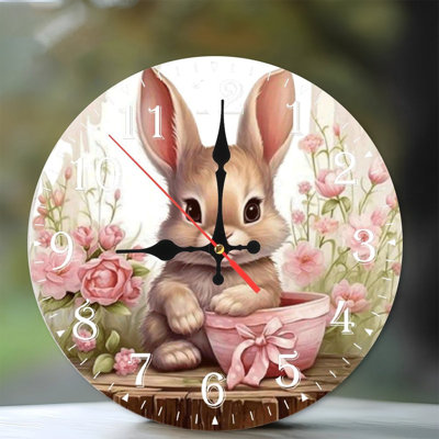 Horloge murale en bois 10 po, mouvement silencieux, à piles (piles AA non incluses), décor artistique, parfait pour les décorations