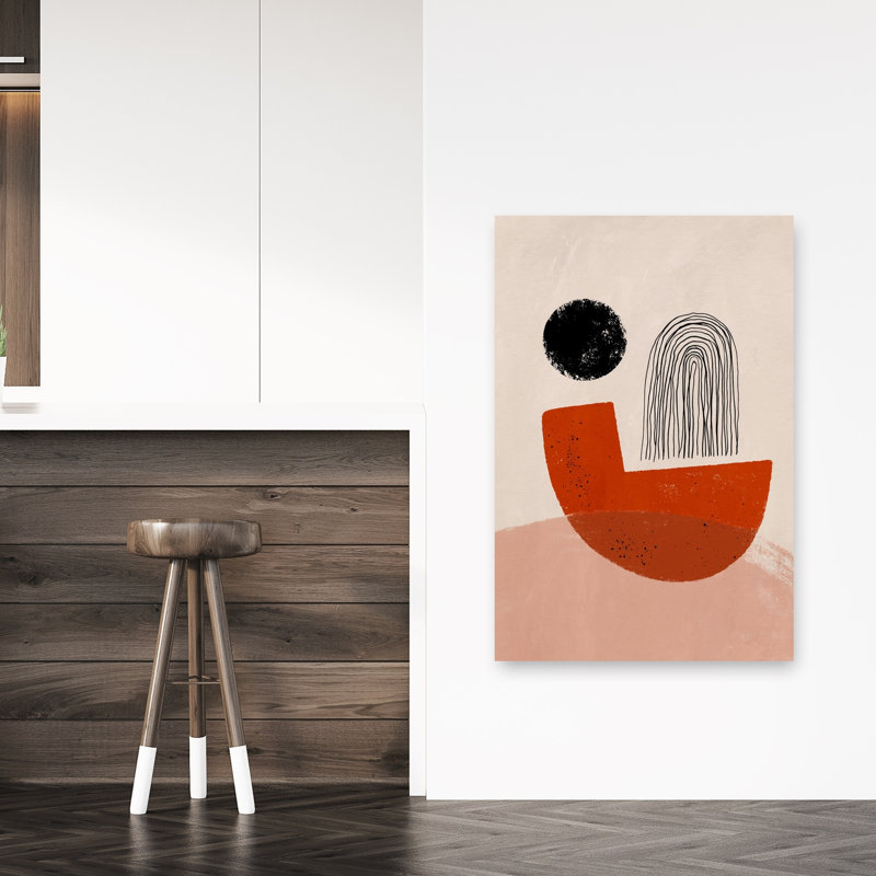 Balancingshapesno01, reproduction abstraite de paysage géométrique contemporain, art mural, 48" H x 32" W