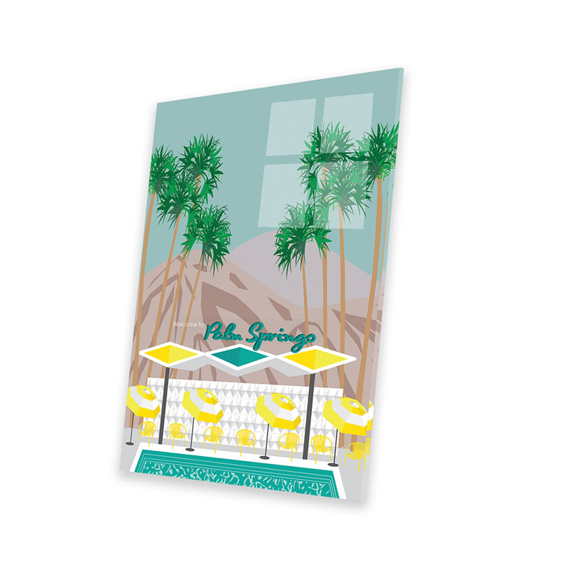 Palm Springs Pool - impression sans cadre, H 24 po x l 16 po x P 0,25 po