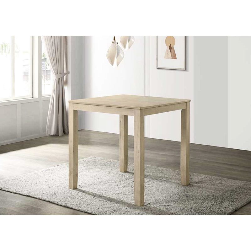 Table de salle à manger à hauteur de comptoir 5 pièces - fini crème et quatre chaises confortables