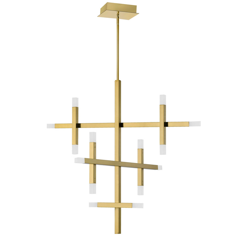 Binnie 14 - Light Dimmable LED Tiered Chandelier, Aged Brass