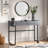 Makeup Vanity Table With Stainless Steel Base, 2 Drawers And Mirrored Glass Tabletop-397390909