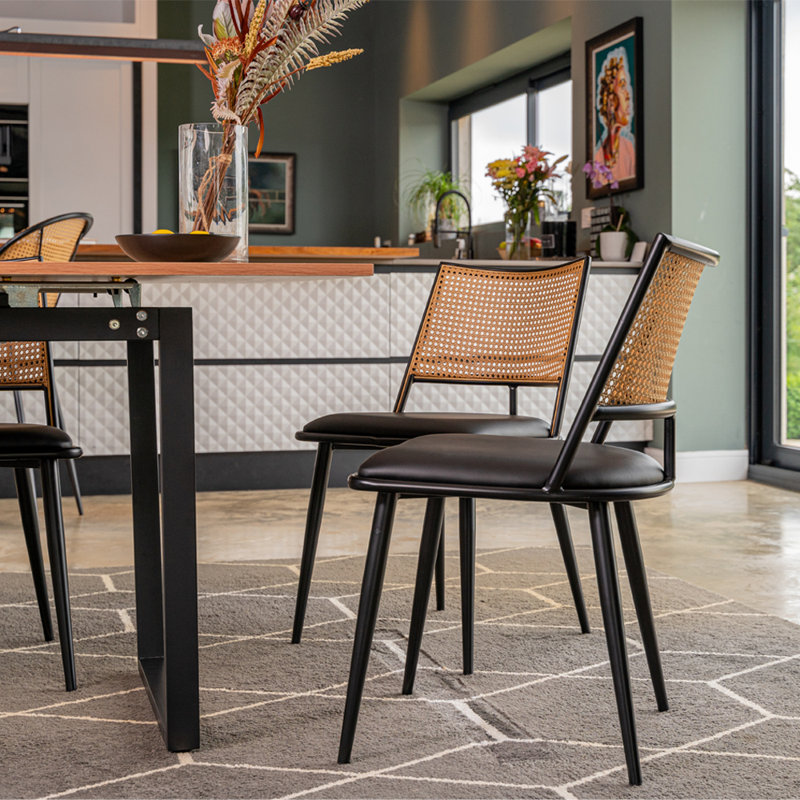 2 Charlanda Dining Chairs, Black, Black
