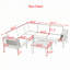 Ensemble de conversation modulaire en L 4 pièces en bois d'acacia avec table basse et coussins pour patio, terrasse ou bord de piscine-132686191