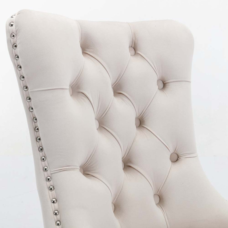 Gigee Dining Chair, Chrome, Beige