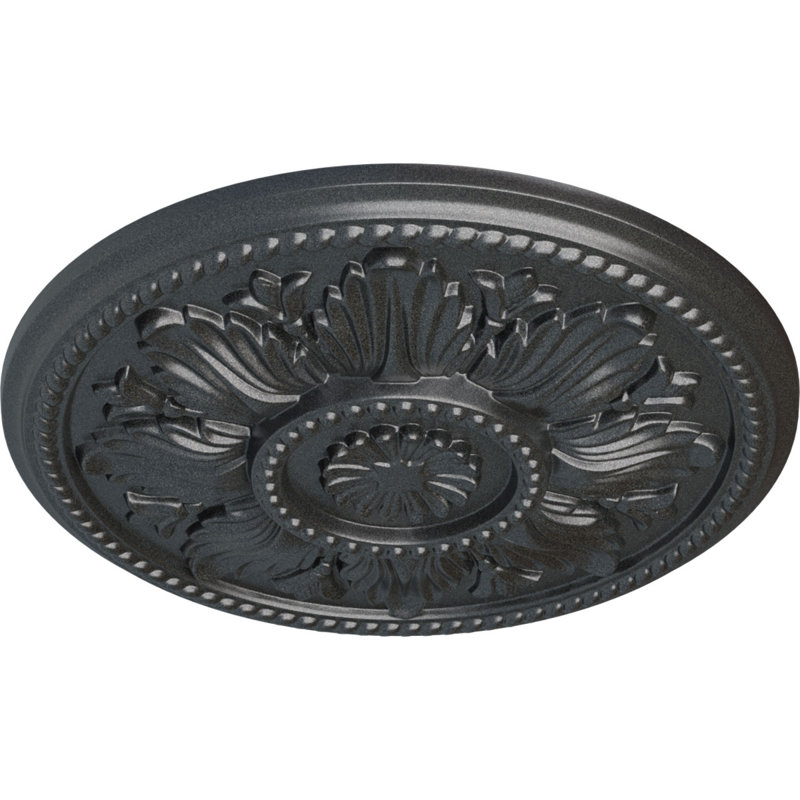 Médaillon de plafond Endobeat Niobe, DO 18 po x P 1 1/2 po (convient aux auvents jusqu'à 8 5/8 po), fini craquelé Gobi peint à la main