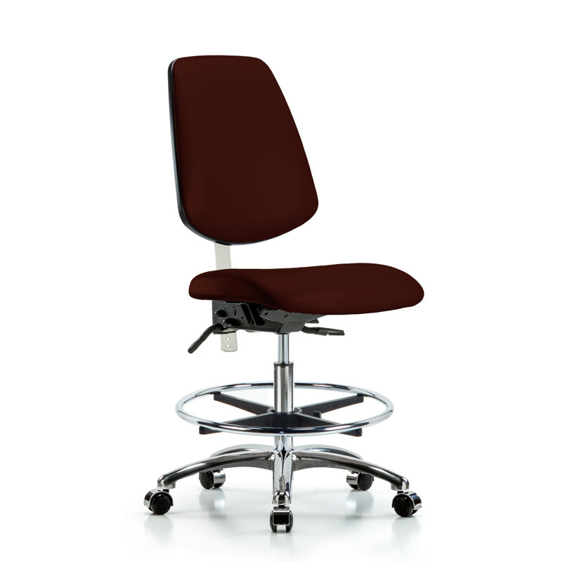 Chaise de dessinateur Miah, Bourgogne, Roulettes, Inclus