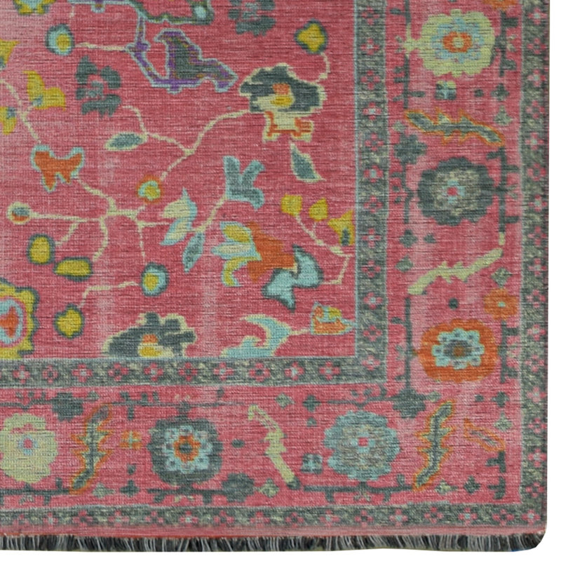 Laurel Aydin Machine Woven Polyester No Pattern Area Rug in Pink, Rectangle 3' x 5'