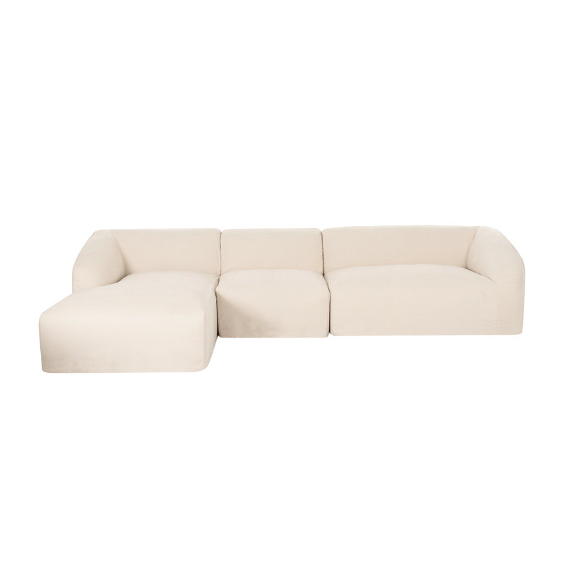 Canapé modulaire Wilde, Orienté à gauche (vu de face), Toile crème crème, H 29,9 po x l 138 po x P 76,3 po