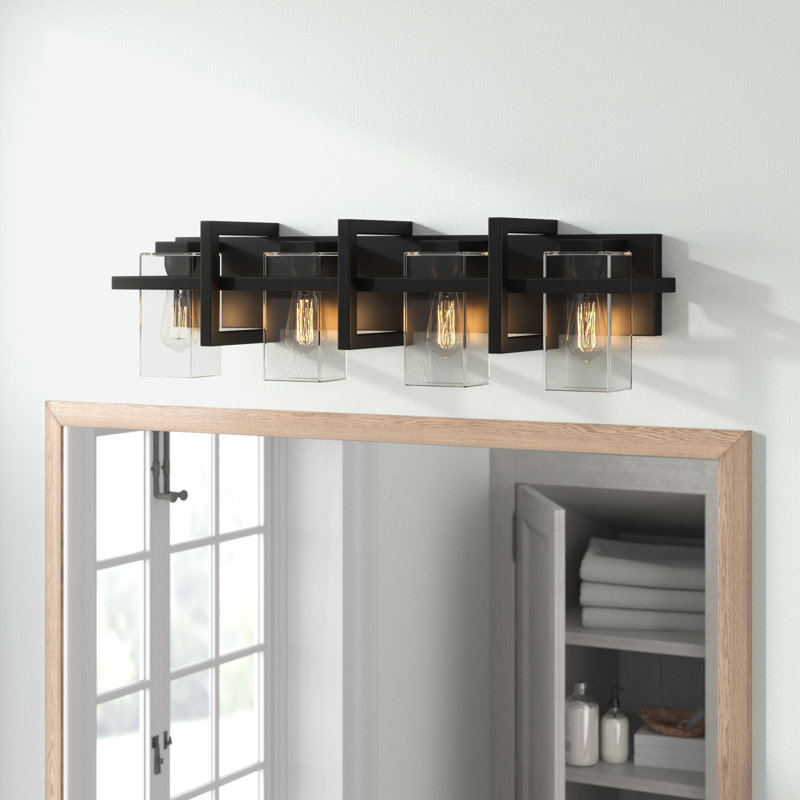 Midnight Black Steel 4-Light Dimmable Vanity Fixture
