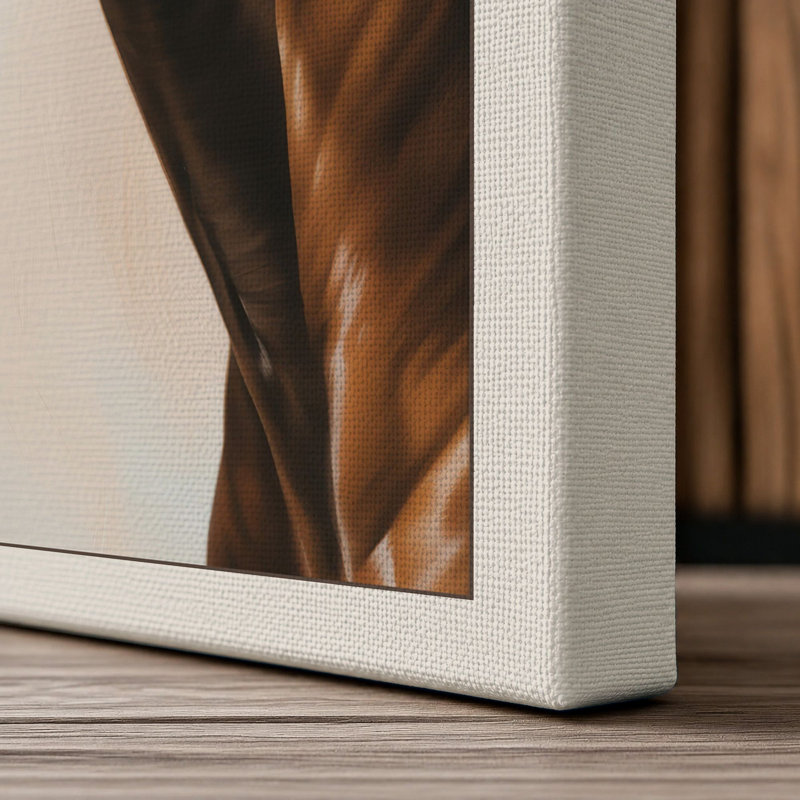 Noble Horse Portrait Realism 1 Piece Wrapped Canvas Wall Art, 36x24 - 91.4 x 61.0 cm, Cream Border