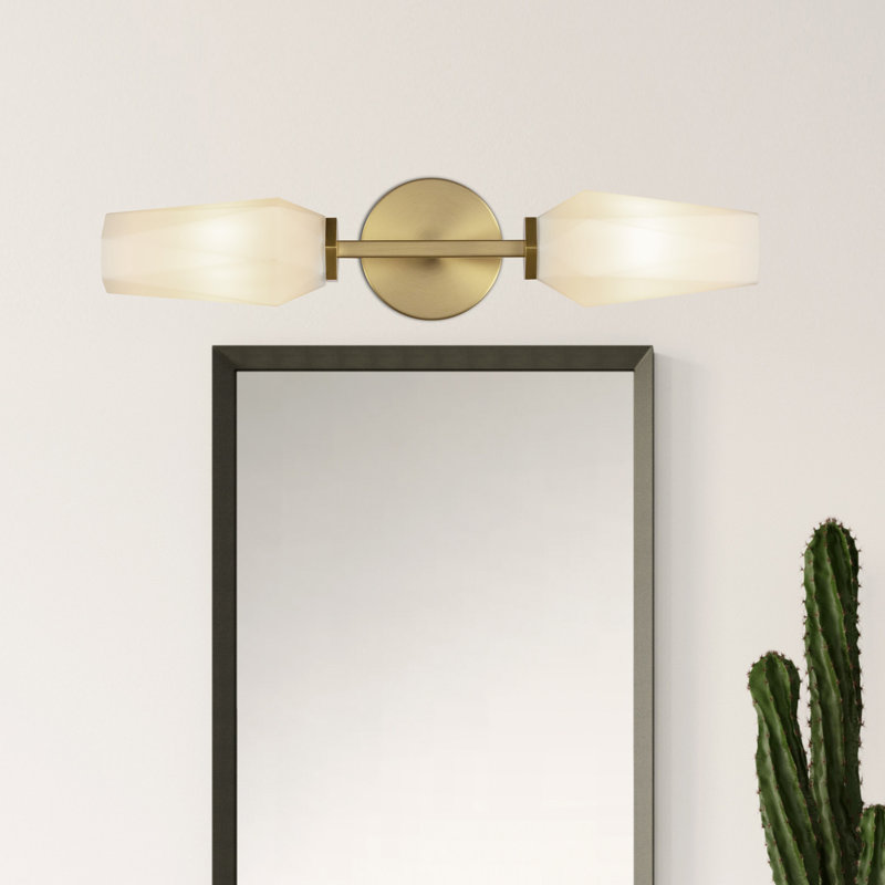 Krysta 20.5" Brushed Gold and Opal Glass Vanity Light