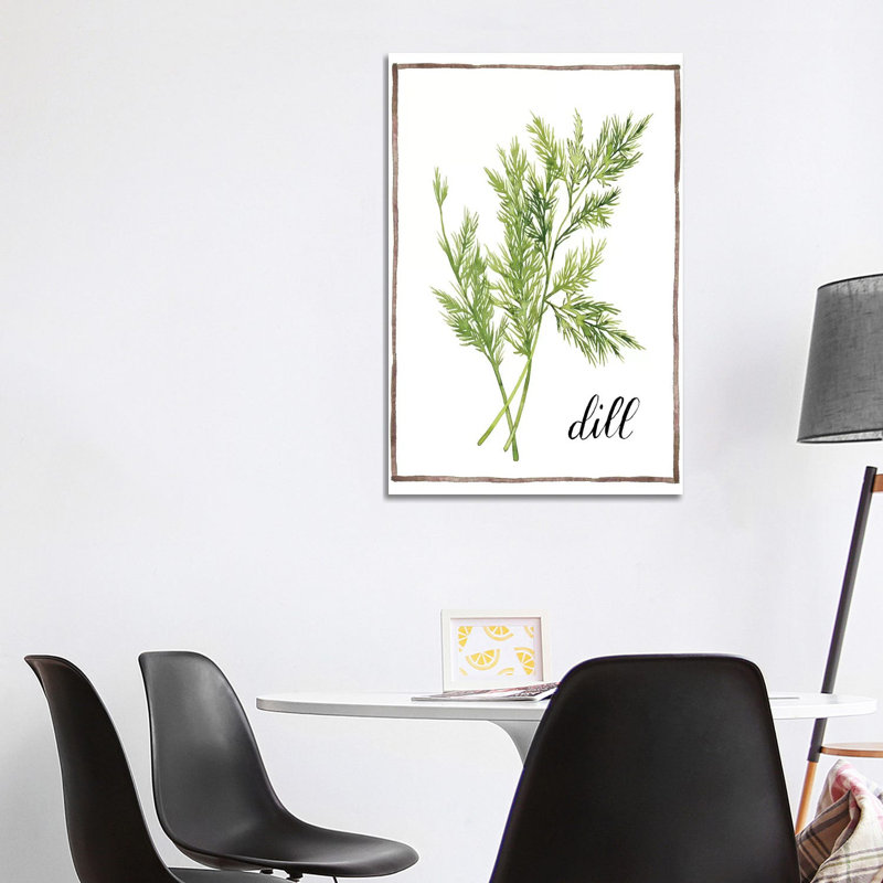 Watercolour Herbs III - Wrapped Canvas Print, 101.6 cm H x 66.04 cm W