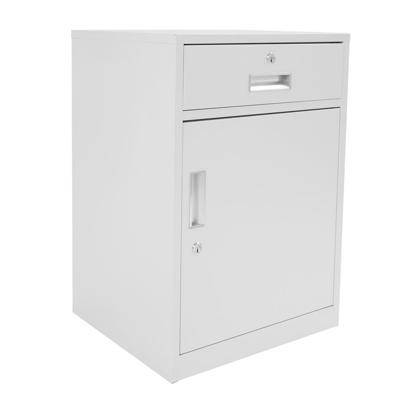 Tervel 1-Drawer Vertical Filing Cabinet with Locks, White