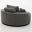 Fauteuil lounge rond surdimensionné de 140 cm en chenille avec 3 coussins, canapé rembourré en forme de nuage - Gris